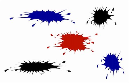 vector set inkblot on white background Stock Photo - Budget Royalty-Free & Subscription, Code: 400-05330256