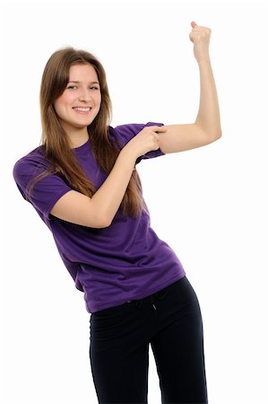 Young attractive woman with weights isolated on white background Stock Photo - Budget Royalty-Free & Subscription, Code: 400-05330708