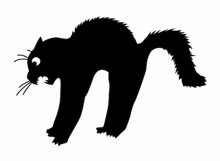 vector silhouette of the cat on white background Stock Photo - Budget Royalty-Free & Subscription, Code: 400-05331007