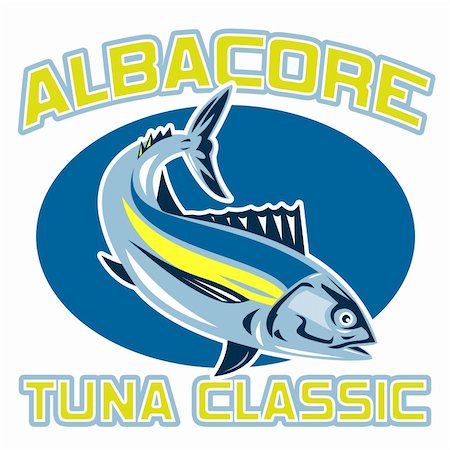 diving vintage - retro style illustration of an albacore tuna diving with words "albacore tuna classic" Stock Photo - Budget Royalty-Free & Subscription, Code: 400-05331107