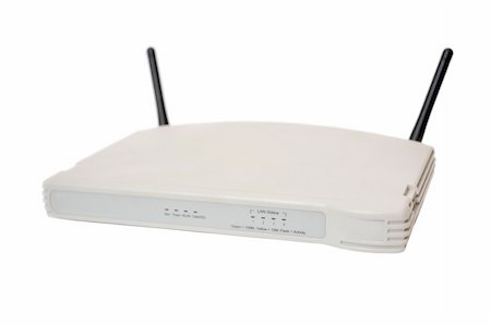 Wireless router isolated on white Foto de stock - Super Valor sin royalties y Suscripción, Código: 400-05331615