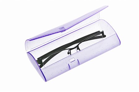 simsearch:400-07774329,k - Spectacles in clear plastic case on white background Stock Photo - Budget Royalty-Free & Subscription, Code: 400-05333414