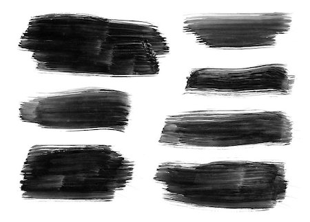 High resolution image of black brush strokes on white background. Foto de stock - Super Valor sin royalties y Suscripción, Código: 400-05346144