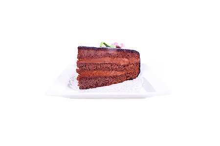 simsearch:400-05173009,k - Chocolate dessert on a plate. On a white background. Stock Photo - Budget Royalty-Free & Subscription, Code: 400-05346559
