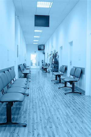 empty inside of hospital rooms - Chairs in the interior of modern Hospital in Shades of Blue Stock Photo - Budget Royalty-Free & Subscription, Code: 400-05346661