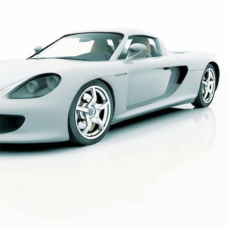 simsearch:400-05034481,k - Sports Car - 3D Render Stock Photo - Budget Royalty-Free & Subscription, Code: 400-05348913