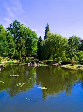 landscape of beautiful japan garden, Wroclaw, Poland Foto de stock - Super Valor sin royalties y Suscripción, Código: 400-05349213