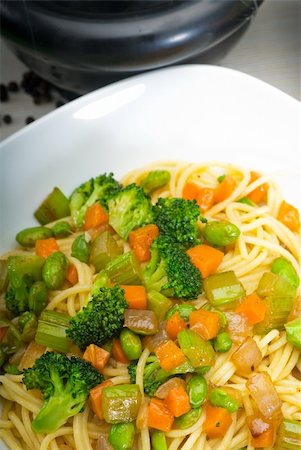 simsearch:400-06079651,k - italian spaghetti pasta with fresh homemade vegetable sauce Stock Photo - Budget Royalty-Free & Subscription, Code: 400-05349580