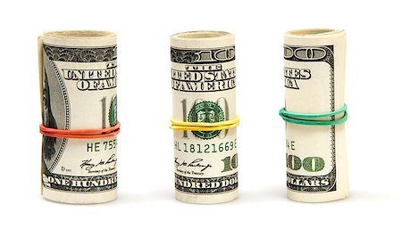 roll of dollars isolated on white Stock Photo - Budget Royalty-Free & Subscription, Code: 400-05340995