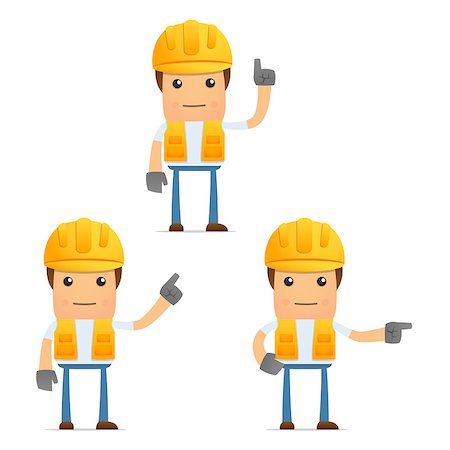 engineers hat cartoon - set of funny cartoon builder in various poses for use in presentations, etc. Stock Photo - Budget Royalty-Free & Subscription, Code: 400-05341950