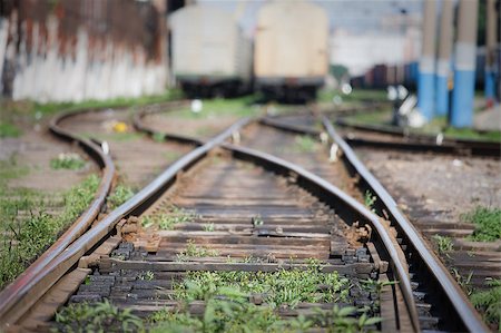 rail signal - track development of the railway station in disrepai Stock Photo - Budget Royalty-Free & Subscription, Code: 400-05342709