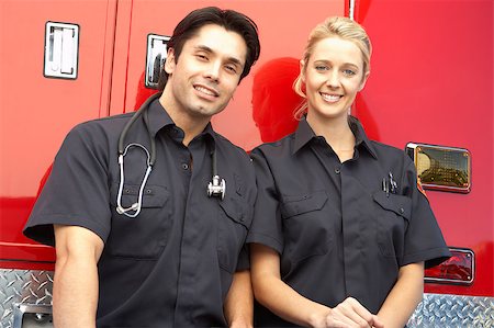 simsearch:400-05343071,k - Portrait of two paramedics Stock Photo - Budget Royalty-Free & Subscription, Code: 400-05343066