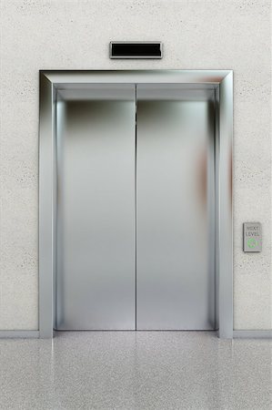 simsearch:400-04333419,k - Front view of a modern elevator with closed doors in lobby Stock Photo - Budget Royalty-Free & Subscription, Code: 400-05343908