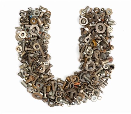 simsearch:400-05354532,k - alphabet made of bolts - The letter u Stock Photo - Budget Royalty-Free & Subscription, Code: 400-05354526