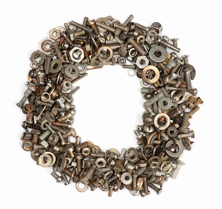 simsearch:400-05354532,k - alphabet made of bolts - The letter o Stock Photo - Budget Royalty-Free & Subscription, Code: 400-05354528