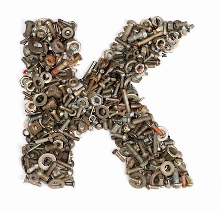 simsearch:400-05354532,k - alphabet made of bolts - The letter k Stock Photo - Budget Royalty-Free & Subscription, Code: 400-05354535