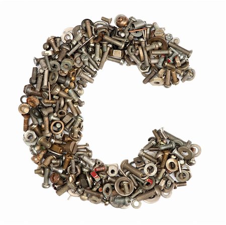 simsearch:400-05354532,k - alphabet made of bolts - The letter c Stock Photo - Budget Royalty-Free & Subscription, Code: 400-05354539