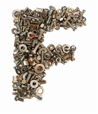 simsearch:400-05354532,k - alphabet made of bolts - The letter f Stock Photo - Budget Royalty-Free & Subscription, Code: 400-05354531