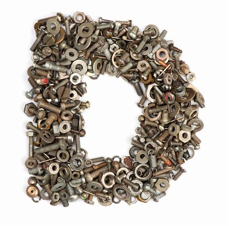 simsearch:400-05354532,k - alphabet made of bolts - The letter d Stock Photo - Budget Royalty-Free & Subscription, Code: 400-05354532