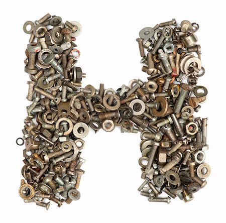simsearch:400-05354532,k - alphabet made of bolts - The letter h Stock Photo - Budget Royalty-Free & Subscription, Code: 400-05354533