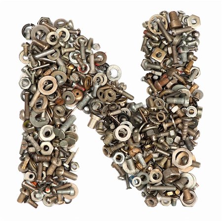 simsearch:400-05354532,k - alphabet made of bolts - The letter n Stock Photo - Budget Royalty-Free & Subscription, Code: 400-05354544