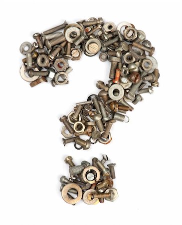 simsearch:400-05354532,k - alphabet made of bolts - question mark Stock Photo - Budget Royalty-Free & Subscription, Code: 400-05354546