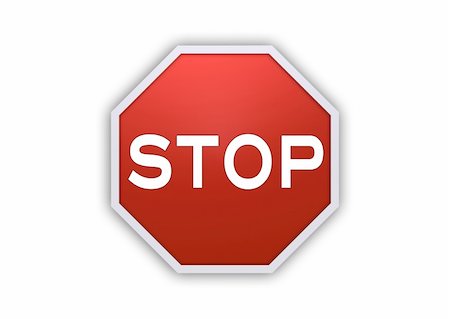 road cutting - Stop sign isolated on white Stock Photo - Budget Royalty-Free & Subscription, Code: 400-05355014