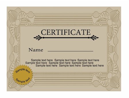 Certificate, diploma,on white, vector illustration Stock Photo - Budget Royalty-Free & Subscription, Code: 400-05355053