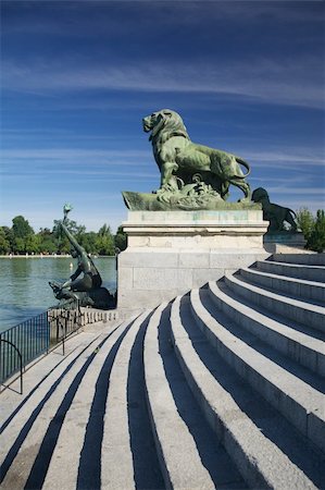 quintanilla (artist) - antique sculpture of 1922 at El Retiro public park in Madrid Spain Stock Photo - Budget Royalty-Free & Subscription, Code: 400-05355683