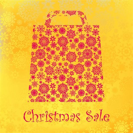 simsearch:400-05707989,k - Bag For Shopping With snowflakes, On orange pink Background. EPS 8 vector file included Stock Photo - Budget Royalty-Free & Subscription, Code: 400-05355963