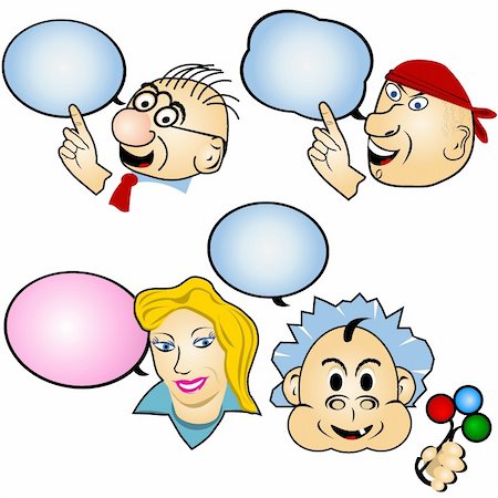 simsearch:400-04790516,k - A collection of different cartoon faces with balloons illustrations Stock Photo - Budget Royalty-Free & Subscription, Code: 400-05356071