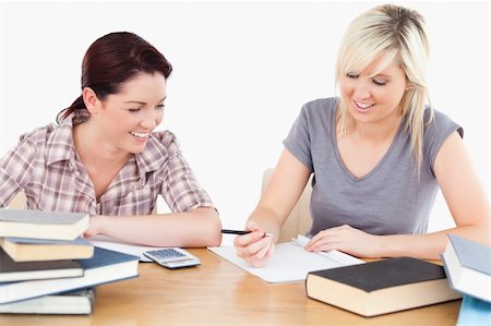simsearch:400-05357982,k - Two lovely female students doing their homework Stock Photo - Budget Royalty-Free & Subscription, Code: 400-05357981