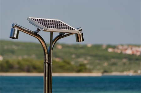 solar panel home - energy efficient solar shower on a beach Stock Photo - Budget Royalty-Free & Subscription, Code: 400-05358256