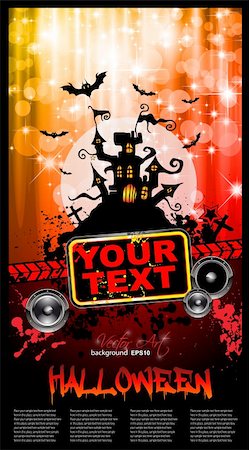 simsearch:400-05254177,k - Suggestive Halloween Party Flyer for Entertainment Night Event with a lot of space for your text.and red drops of blood in the background Stock Photo - Budget Royalty-Free & Subscription, Code: 400-05358914