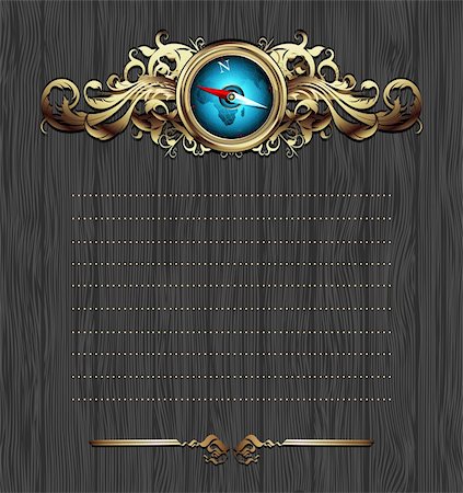 compass with ornate frame, this illustration may be useful as designer work Stock Photo - Budget Royalty-Free & Subscription, Code: 400-05359519