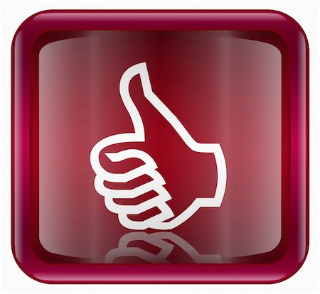 thumb up icon, approval Hand Gesture red, isolated on white background Stock Photo - Budget Royalty-Free & Subscription, Code: 400-05350617