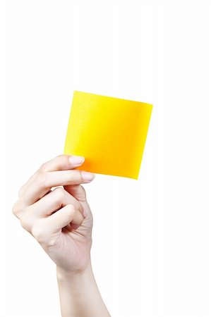 simsearch:400-04790442,k - Hand and Post-it isolated on white Stock Photo - Budget Royalty-Free & Subscription, Code: 400-05351374