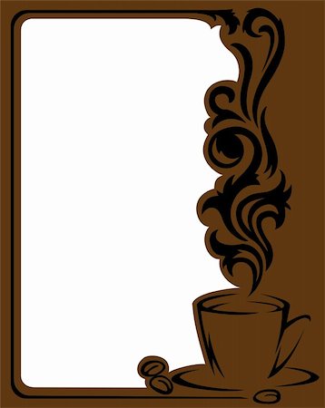 simsearch:400-04414723,k - Vertical frame with a stylized  a cup of coffee and coffee beans Foto de stock - Super Valor sin royalties y Suscripción, Código: 400-05351984