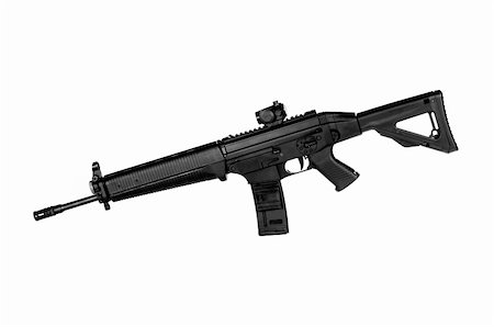simsearch:400-04335613,k - Image of a .556 NATO Tactical Rifle on a white background Stock Photo - Budget Royalty-Free & Subscription, Code: 400-05352604