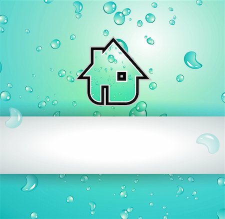 simsearch:400-04786259,k - Green Real Estate water drops background for advertising of available bio houses or eco buildings for sale. Shadow is transparent. Stock Photo - Budget Royalty-Free & Subscription, Code: 400-05352686