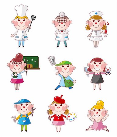 female plumber - cartoon people job icons Stock Photo - Budget Royalty-Free & Subscription, Code: 400-05364047