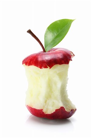 Bitten Apple Core on White Background Stock Photo - Budget Royalty-Free & Subscription, Code: 400-05366563