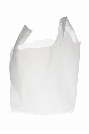 Plastic Shopping Bag on White Background Stock Photo - Budget Royalty-Free & Subscription, Code: 400-05366935