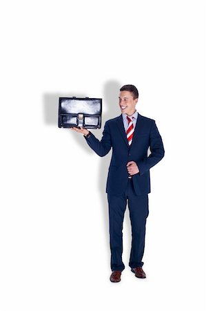 rusloc (artist) - Manager with a smile holding a case Stock Photo - Budget Royalty-Free & Subscription, Code: 400-05367208