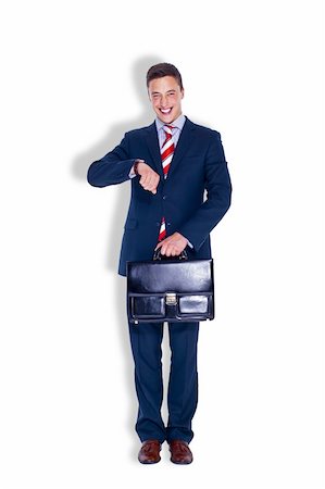 rusloc (artist) - Manager with a smile holding a case and checking time Stock Photo - Budget Royalty-Free & Subscription, Code: 400-05367209