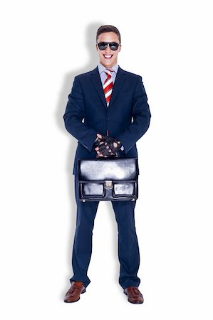 rusloc (artist) - Manager in glasses and gloves holding a case Stock Photo - Budget Royalty-Free & Subscription, Code: 400-05367215