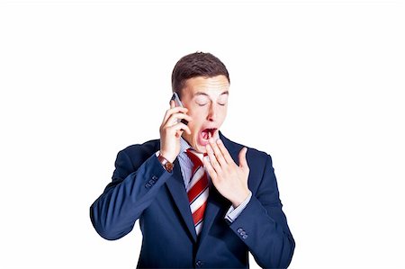 rusloc (artist) - Manager yawning while talking on the phone Stock Photo - Budget Royalty-Free & Subscription, Code: 400-05367226