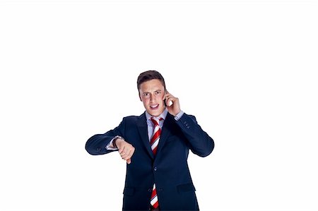 rusloc (artist) - Manager upset and checking time while talking on the phone Stock Photo - Budget Royalty-Free & Subscription, Code: 400-05367227