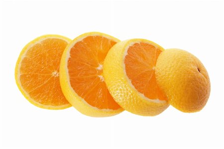 simsearch:400-05367726,k - Slices of Orange on White Background Stock Photo - Budget Royalty-Free & Subscription, Code: 400-05367381