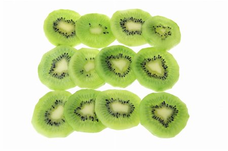 simsearch:400-05367726,k - Slices of Kiwifruit on White Background Stock Photo - Budget Royalty-Free & Subscription, Code: 400-05367543